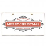 Merry Christmas happy holidays vintage ξύλινο Χριστουγεννιάτικο πινακάκι