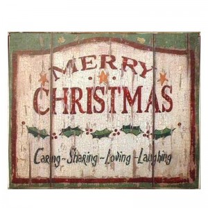 Sharing Christmas vintage Χριστουγεννιάτικο ξύλινο πινακάκι