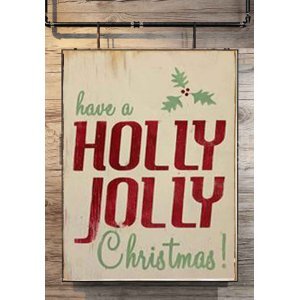 Have a Holly Jolly Christmas Vintage Ξύλινο Χριστουγεννιάτικο Πινακάκι 20x30 cm