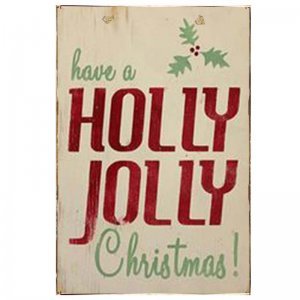 Have a holly jolly Christmas vintage ξύλινο Χριστουγεννιάτικο πινακάκι