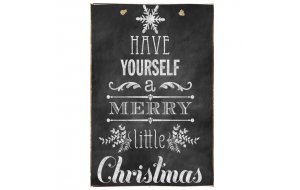 Have Yourself A Merry Little Christmas Vintage Χριστουγεννιάτικο Ξύλινο Πινακάκι Chalkboard 20x30cm