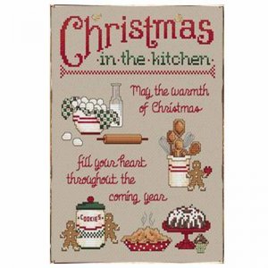 Christmas in our kitchen vintage Χριστουγεννιάτικο ξύλινο πινακάκι