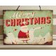 Santa s Christmas list vintage Χριστουγεννιάτικο ξύλινο πινακάκι