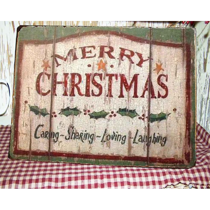 Sharing Christmas vintage Χριστουγεννιάτικο ξύλινο πινακάκι