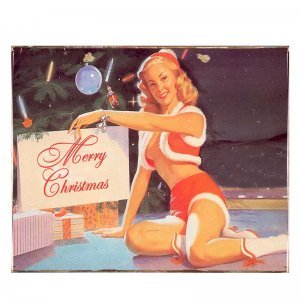 Merry Christmas Vintage Χριστουγεννιάτικο Ξύλινο Πινακάκι 20x25cm