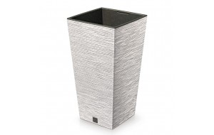 Furu Eco Wood λευκό κασπώ τετράγωνο από ανακυκλωμένα υλικά 30x30x55 εκ