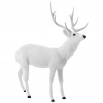Διακοσμητικό ελάφι καθιστό λευκό με κίνηση στο κεφάλι 140x170 εκ