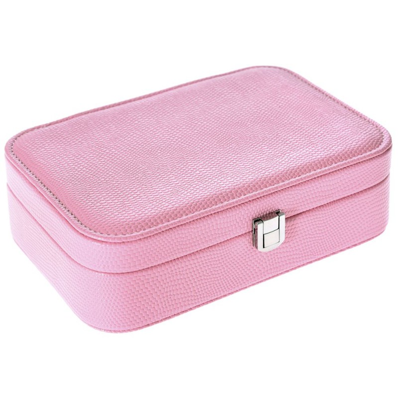 Κουτί μπιζουτιέρα παραλληλόγραμμο σε ροζ χρώμα 22x15x7 εκ.