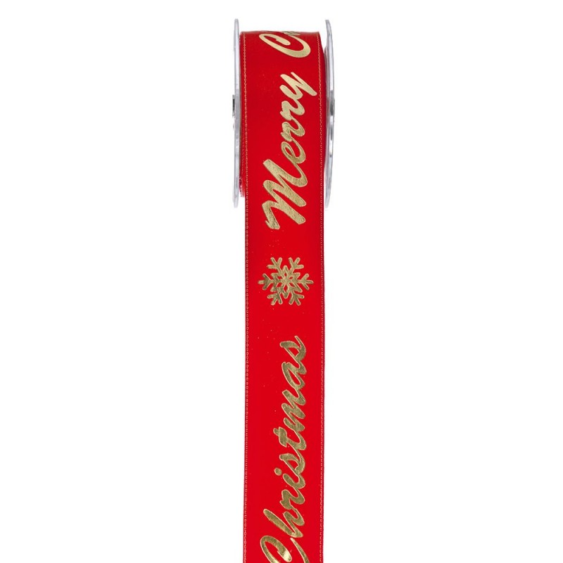 Σατεν κορδέλα merry Xmas κόκκινη μικρή