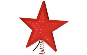 Κόκκινη κορυφή με led φωτισμό 3d αστέρι για Χριστουγεννιάτικο Δέντρο 20 εκ