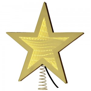 Κορυφή σε σχήμα αστέρι για Χριστουγεννιάτικο δέντρο σε χρυσό 3d Led με μπαταρία 20 εκ