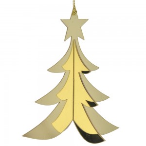 Κρεμαστό τρισδιάστατο κρεμαστό χρυσό στολίδι δέντρο Χριστουγεννιάτικο σετ των έξι 12 εκ