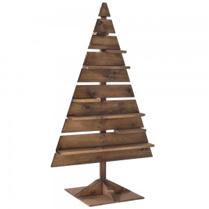 Ραφιέρα ξύλινη Χριστουγεννιάτικο δέντρο καφέ σκούρο 88X205 εκ