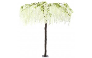 Δέντρο διακοσμητικό ομπρέλα με λευκά άνθη 290 εκ