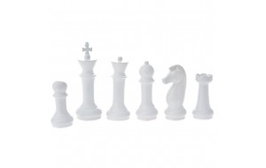 Διακοσμητικά πιόνια σκάκι σετ των έξι τεμαχίων σε λευκό χρώμα 22 εκ