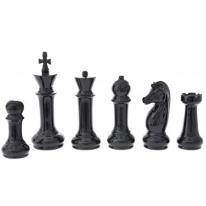 Διακοσμητικά πιόνια σκάκι σετ των έξι τεμαχίων σε μαύρο χρώμα 22 εκ