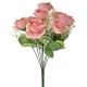 Διακοσμητικό μπουκέτο με ροζ τριαντάφυλλα