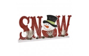 Χριστουγεννιάτικη ταμπέλα SNOW με χιονάνθρωπο 68x5x31 εκ