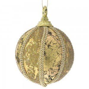 Χριστουγεννιάτικη vintage χρυσή μπάλα σετ των έξι 8 εκ