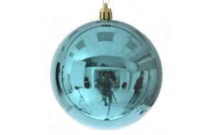 Χριστουγεννιάτικη μπάλα από συνθετικό PP σε πετρόλ απόχρωση σετ τεσσάρων τεμαχίων 10 εκ