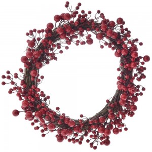 Κόκκινο χριστουγεννιάτικο στεφάνι από berries 55 εκ