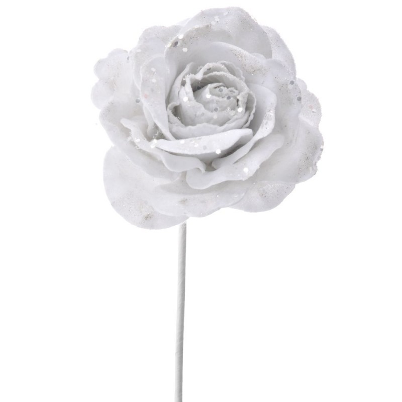 Λευκό τριαντάφυλλο σε κλαδί σετ των τεσσάρων 60 εκ