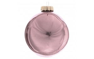 Χριστουγεννιάτικη μπάλα σε ροζ απόχρωση γυάλινη σετ των 12 τεμαχίων 4 εκ