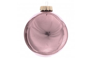 Γυάλινη χριστουγεννιάτικη ροζ μπάλα σετ των οκτώ τεμαχίων 6 εκ