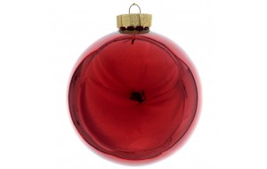 Κόκκινη Χριστουγεννιάτικη μπάλα από γυαλί σετ των 6 τεμαχίων 8 εκ