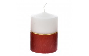 Διακοσμητικό κερί ράφλες με τρέσα σε μπορντό χρώμα σετ δύο τεμαχίων 7x10 εκ