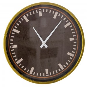Κλασικό μεταλλικό ρολόι σε μαύρο χρώμα με χρυσό πλαίσιο 40 εκ