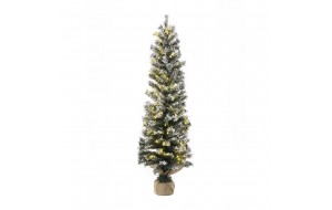 Χριστουγεννιάτικο δέντρο Pencil χιονισμένο με ενσωματωμένα 100 led 40x120 εκ