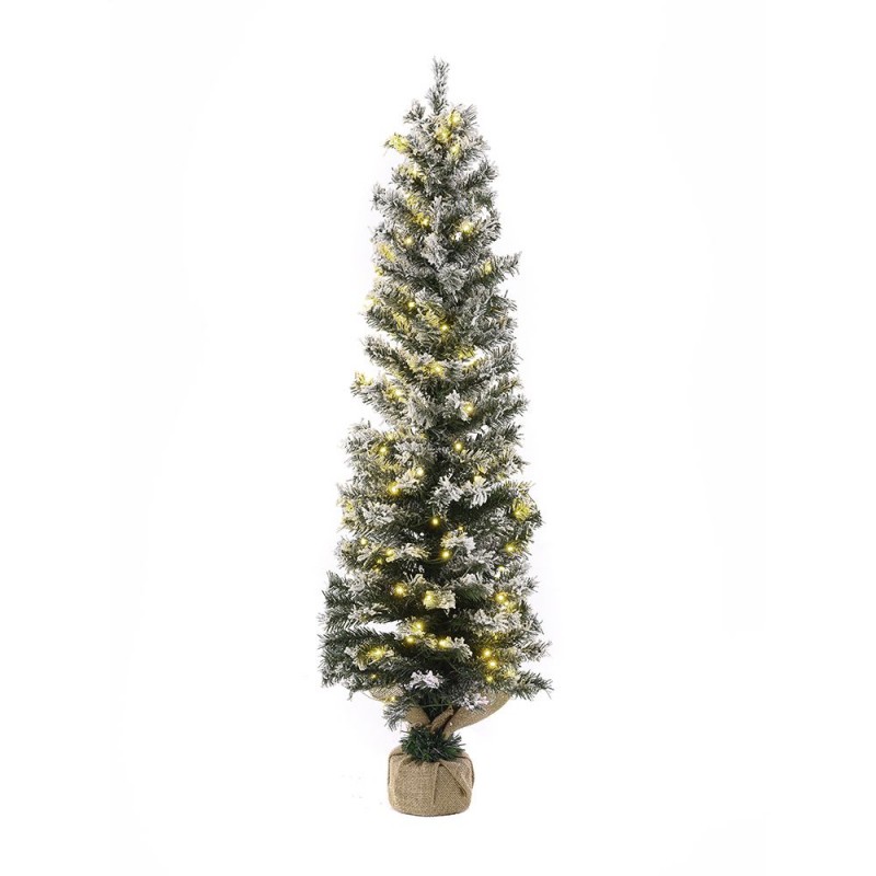 Χριστουγεννιάτικο δέντρο Pencil χιονισμένο με ενσωματωμένα 100 led 40x120 εκ