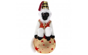 Χριστουγεννιάτικο διακοσμητικό μαϊμού στο τσίρκο σε μπάλα 20x20x50 εκ