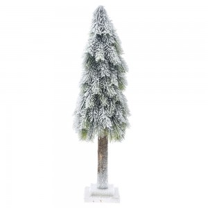 Χριστουγεννιάτικο δεντράκι χιονισμένο με ξύλινη βάση 23x23x85 εκ