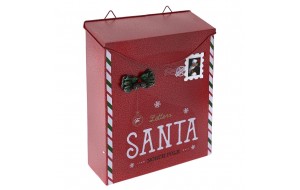 Χριστουγεννιάτικο μεταλλικό κόκκινο γραμματοκιβώτιο 24x10x31 εκ