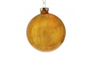Χριστουγεννιάτικη γυάλινη χρυσή μπάλα σετ των έξι τεμαχίων 8 εκ