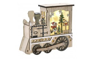 Χριστουγεννιάτικο ξύλινο τρένο με Led φωτισμό μπαταρίας 17x5x15 εκ