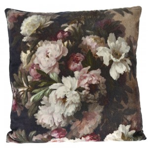 Βελούδινο μαξιλάρι με λουλούδια 45x45 εκ
