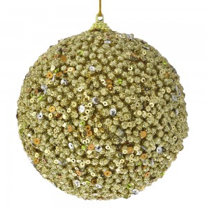 Χριστουγεννιάτικη μπάλα σε χρυσή απόχρωση με λάμψη σετ των έξι 10 εκ