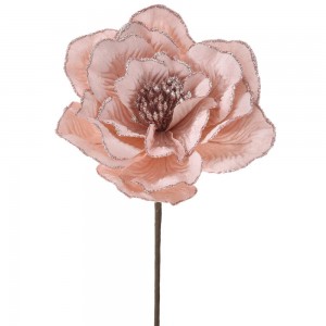 Διακοσμητικό κλαδί τριαντάφυλλο σε ροζ απόχρωση σετ των τεσσάρων 20x62 εκ