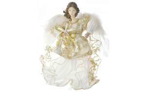 Χριστουγεννιάτικος κρεμαστός διακοσμητικός άγγελος σε χρυσό χρώμα 30 εκ