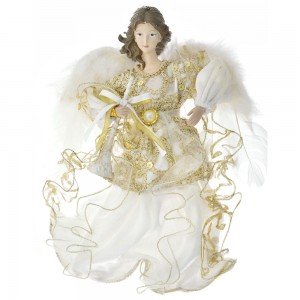 Χριστουγεννιάτικος κρεμαστός διακοσμητικός άγγελος σε χρυσό χρώμα 30 εκ