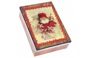 Χριστουγεννιάτικο μεταλλικό κουτί Άγιος Βασίλης 12x17 εκ