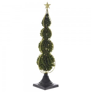 Επιτραπέζιο διακοσμητικό Χριστουγεννιάτικο δέντρο με χρυσό πλαίσιο σε χρυσό χρώμα και σιδερένια βάση 14x60 εκ