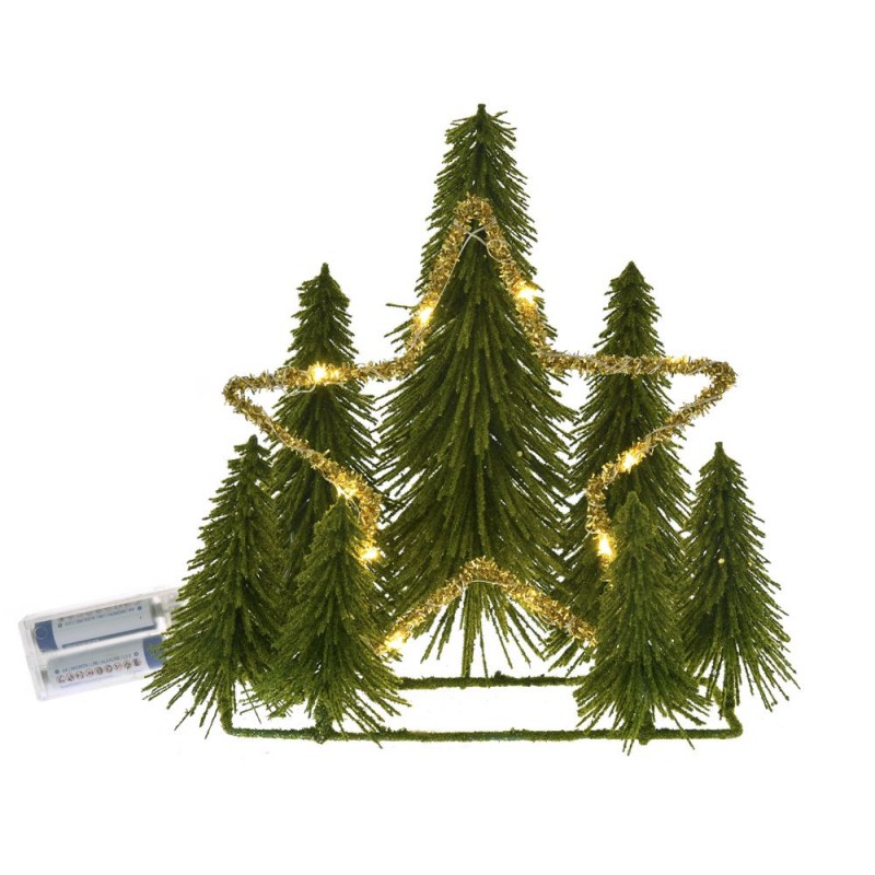 Χριστουγεννιάτικο αστέρι κορυφής με βάση για δέντρα 10x6x9,5 εκ