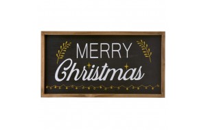 Ξύλινη διακοσμητική πινακίδα merry Christmas 45x24 εκ