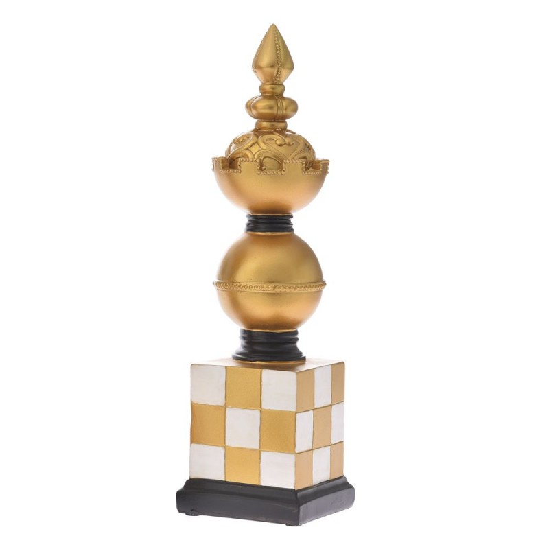 Διακοσμητικό πιόνι σκακιού βασίλισσα σε χρυσό χρώμα 12x12x39 εκ