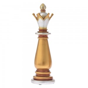 Διακοσμητικό πιόνι σκακιού βασιλιάς σε χρυσό χρώμα 13x13x40 εκ