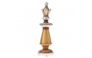 Διακοσμητικό πιόνι σκακιού βασίλισσα σε χρυσό χρώμα 11x11x35 εκ